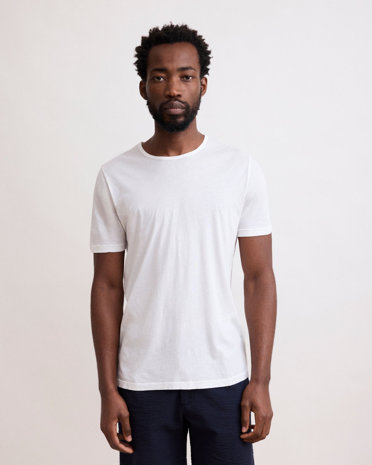 Maglietta da uomo in Jersey di cotone leggero bianco Light Crew