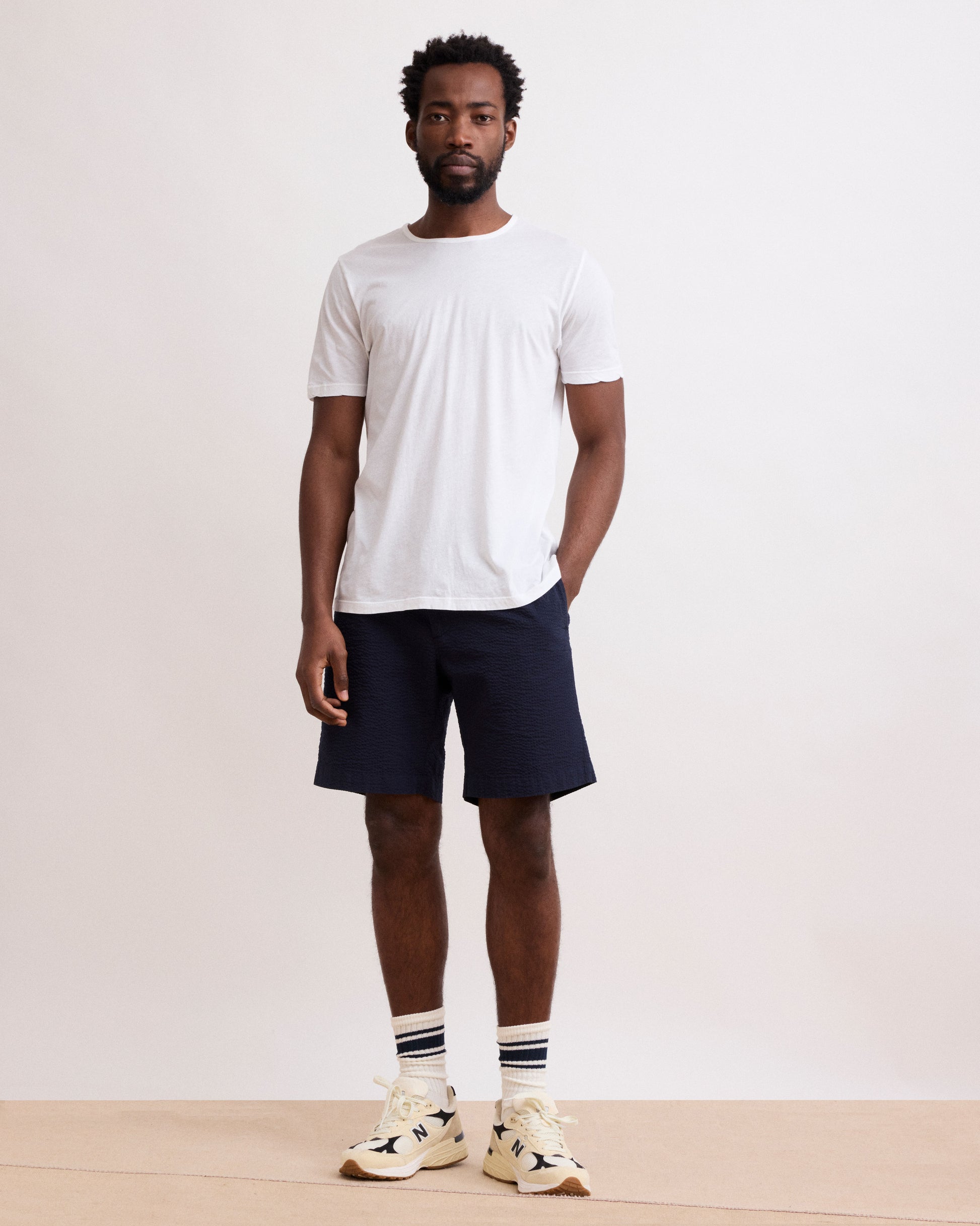 Maglietta da uomo in Jersey di cotone leggero bianco Light Crew