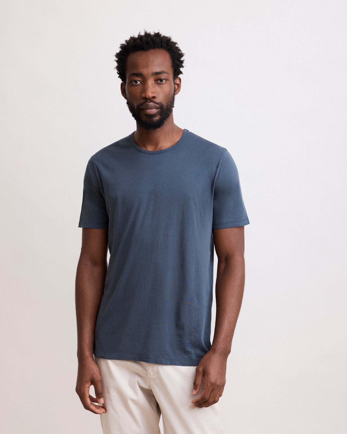 Maglietta da uomo in Jersey Di Cotone Leggero Carbon Light Crew