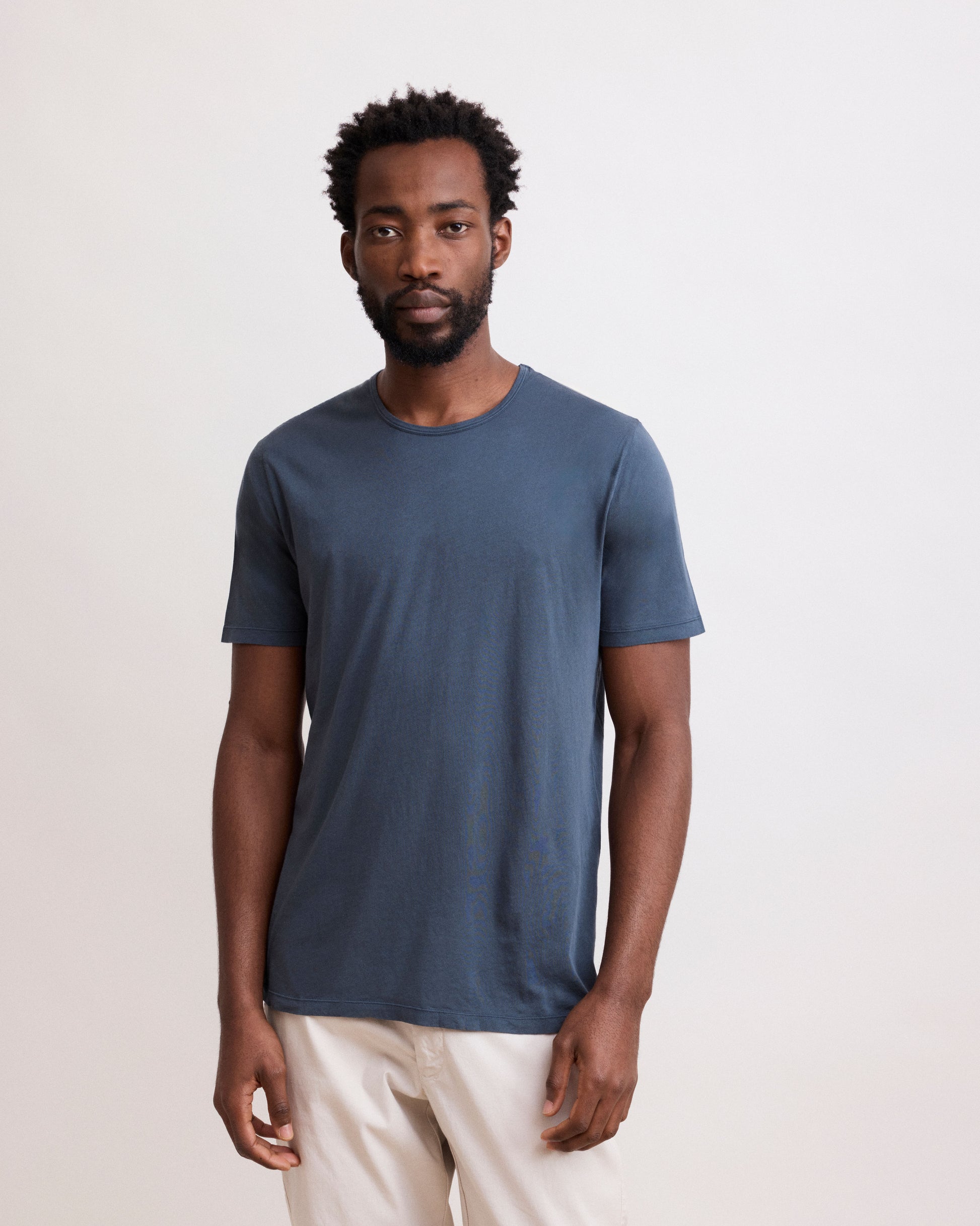 Maglietta da uomo in Jersey Di Cotone Leggero Carbon Light Crew