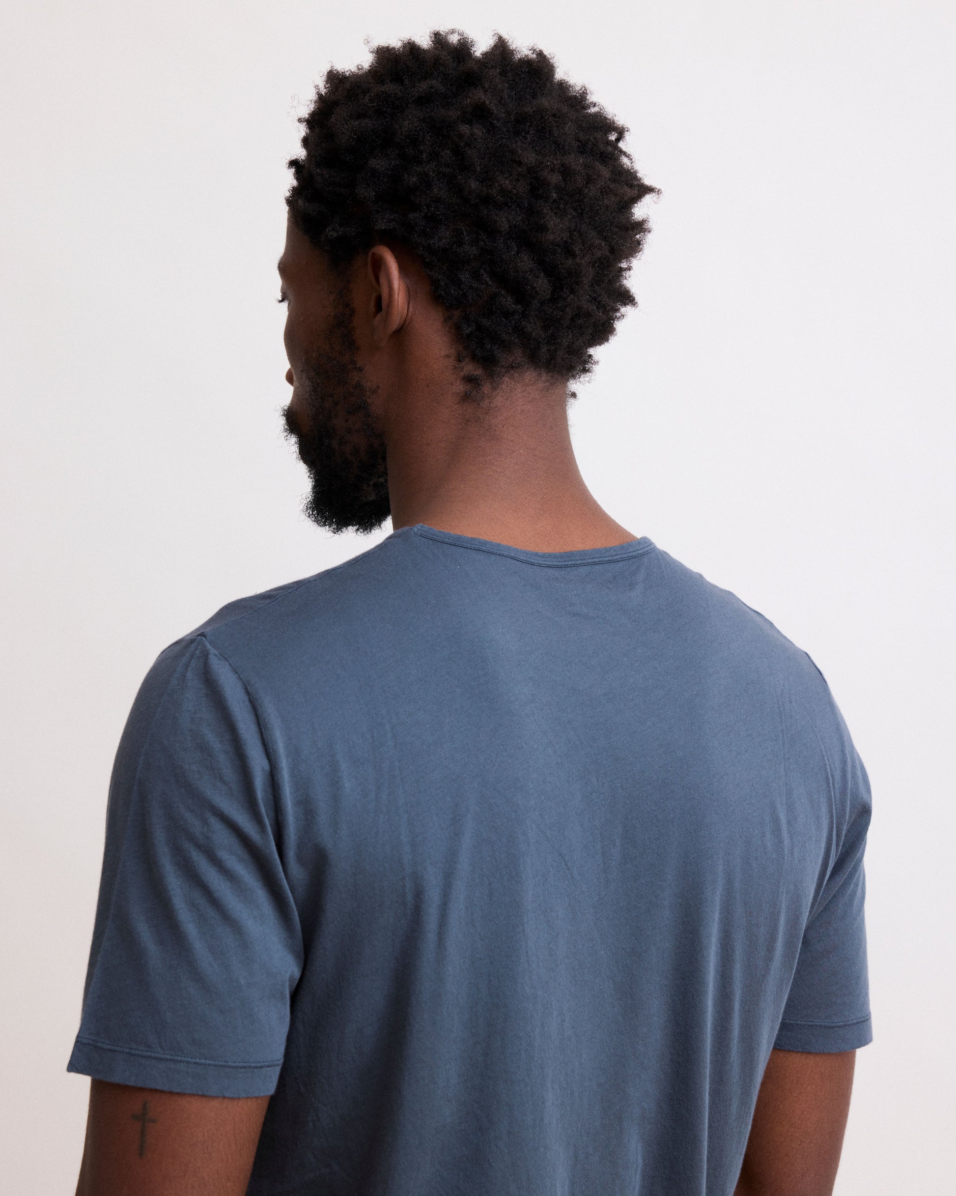 Maglietta da uomo in Jersey Di Cotone Leggero Carbon Light Crew