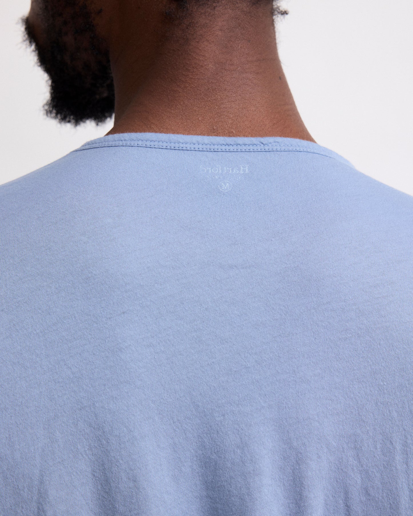 Maglietta da uomo in Jersey Di Cotone Leggero blu chiaro Crew