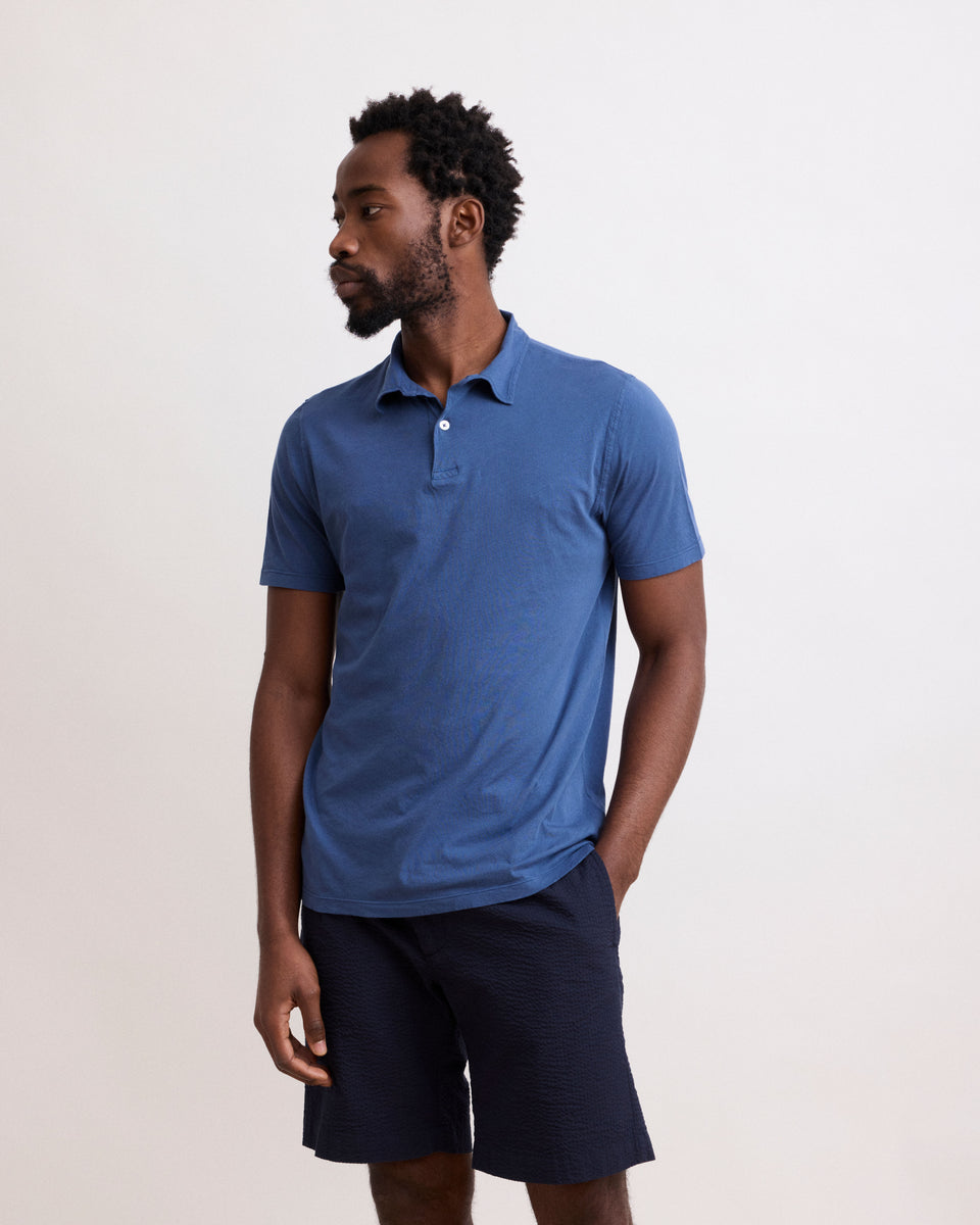 Herenpolo van lichtgewicht katoenen jersey Kobaltblauw Light Polo - Image principale