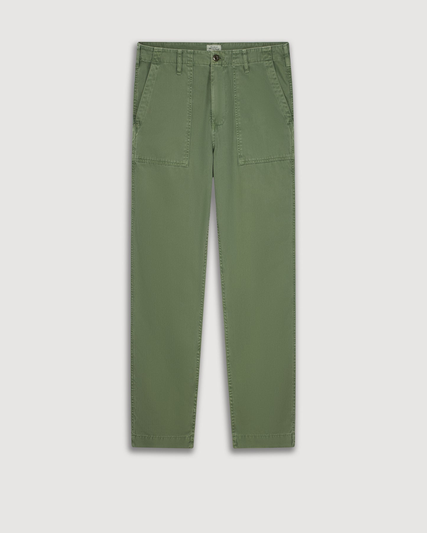 Pantaloni da uomo in cotone spigato verde militare Fatigue
