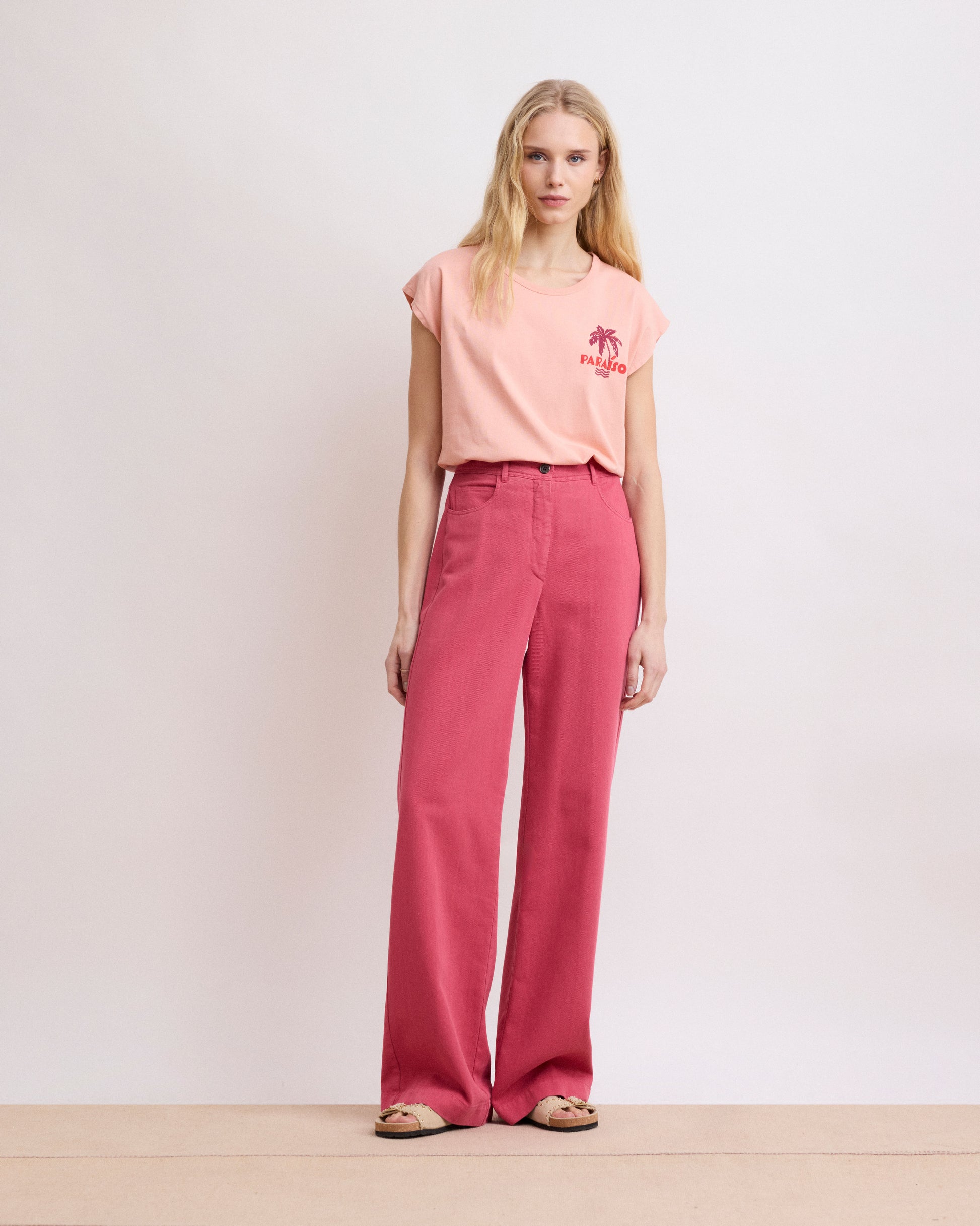Broek van Lyocell & Katoen Framboise Pilote