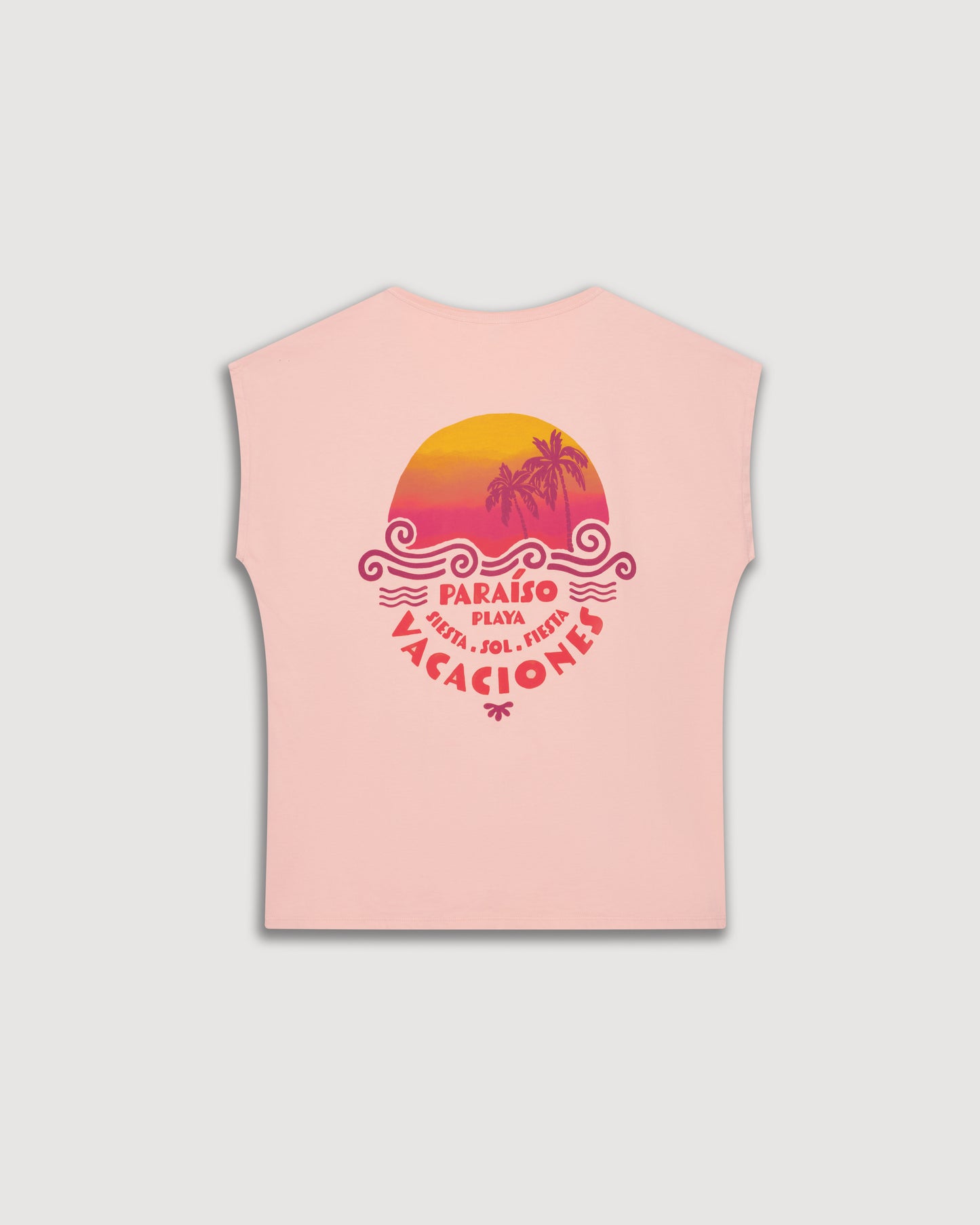 Teraiso dames-T-shirt van bedrukt katoen met perzikprint