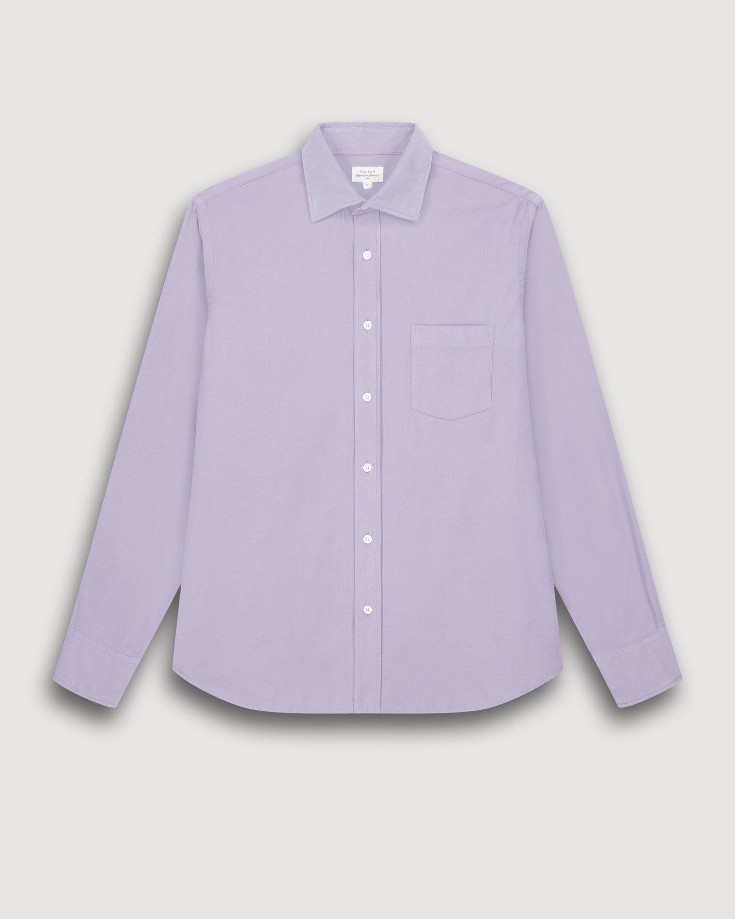Hemd für Herren aus amethystfarbenem Cord Paul