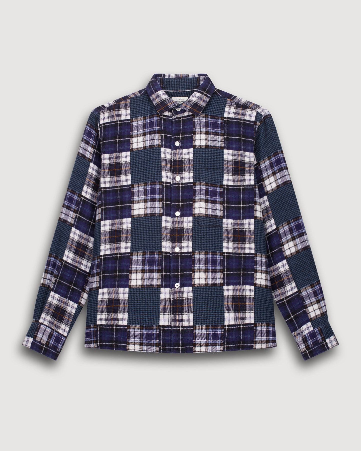 Chemise Homme en flanelle patchwork Bleu Patt