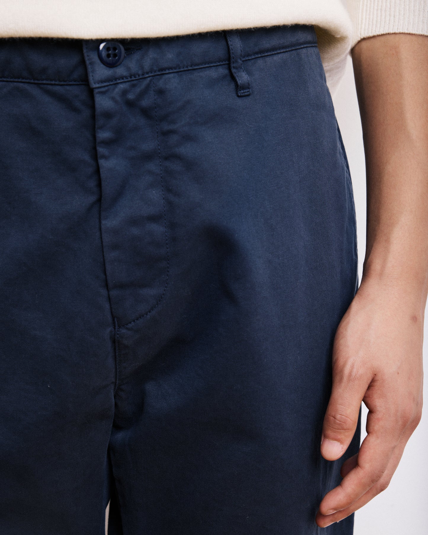 Pantalon Homme en Chino Bleu Marine Tex
