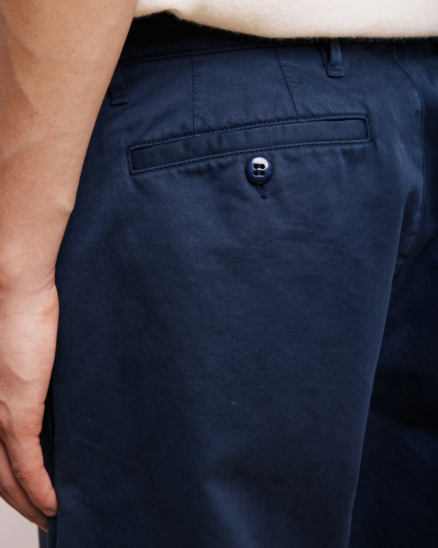 Pantalon Homme en Chino Bleu Marine Tex