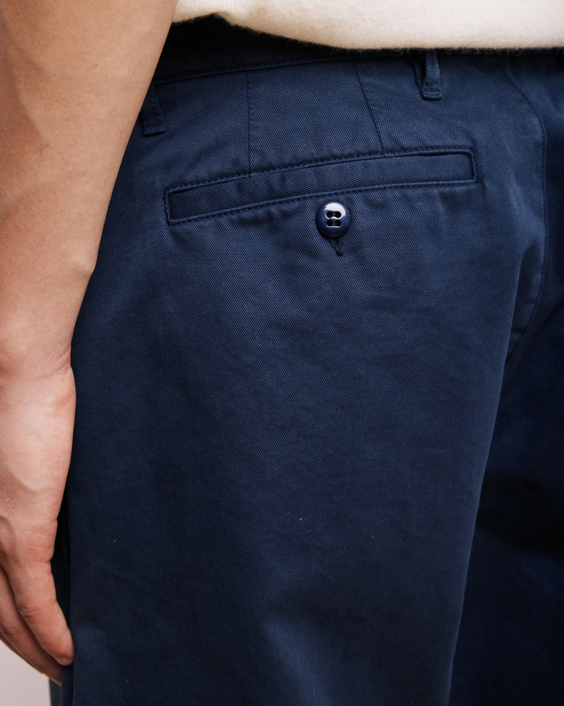 Pantalon Homme en Chino Bleu Marine Tex