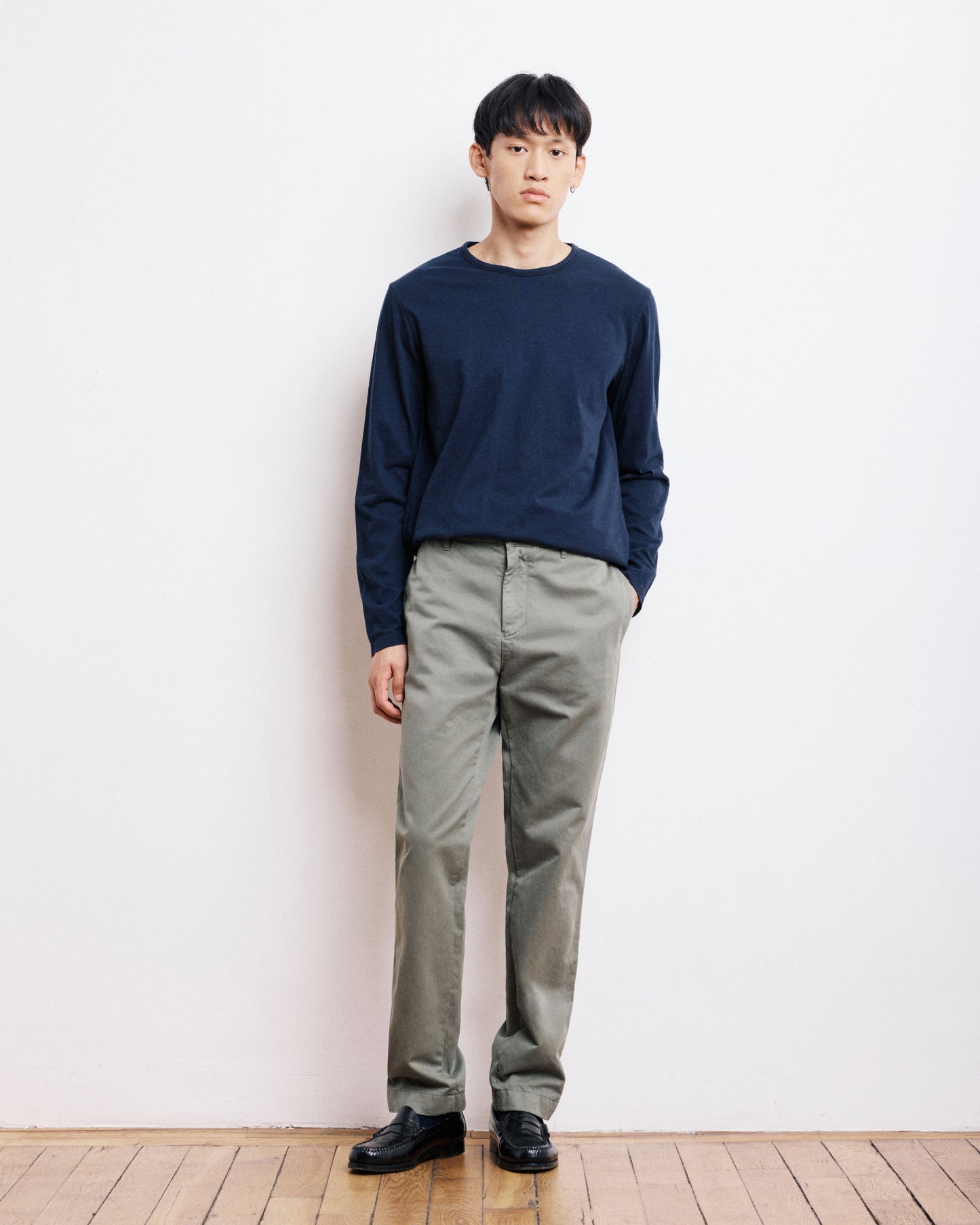 Pantaloni da uomo in Chino verde militare Tex