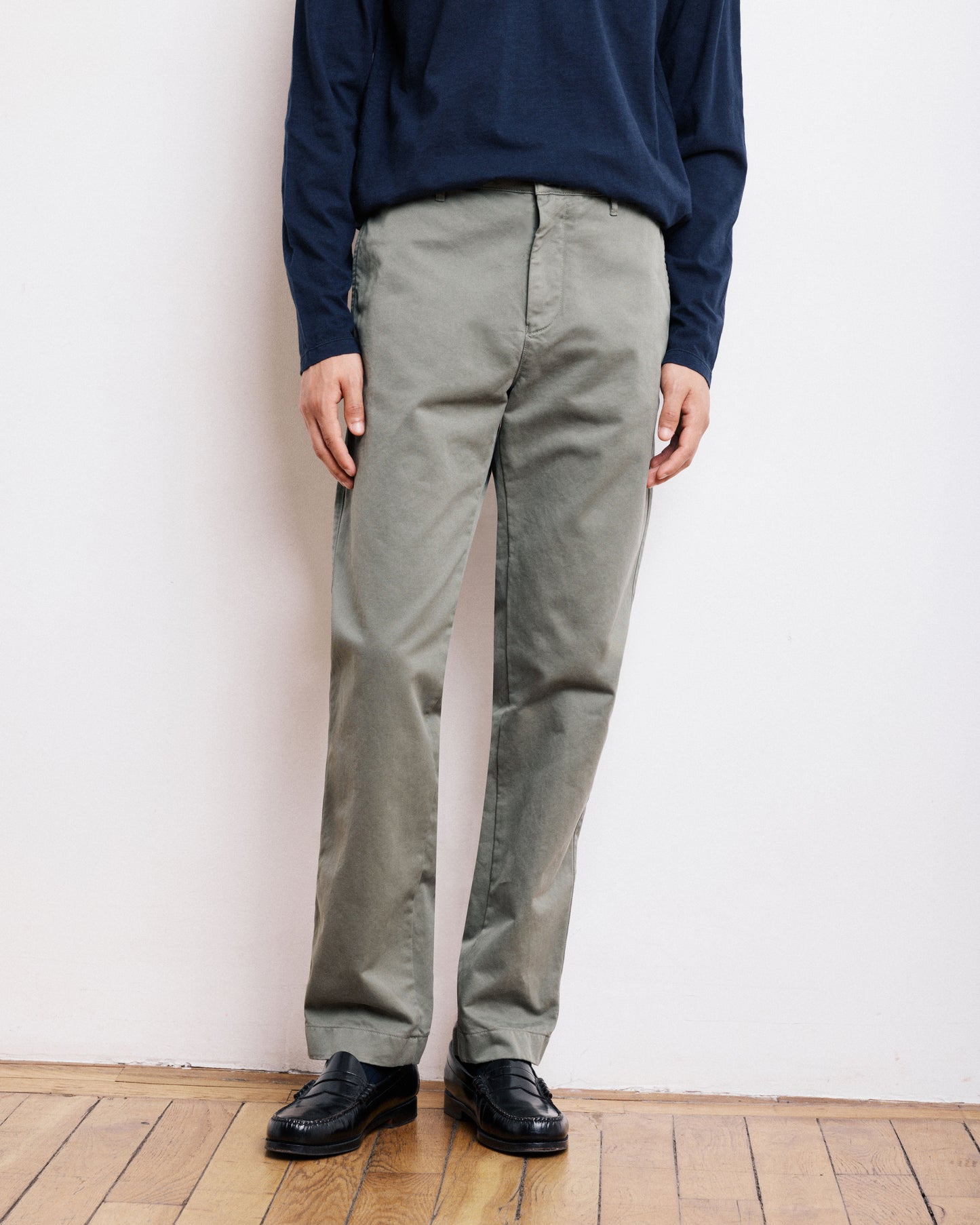 Pantaloni da uomo in Chino verde militare Tex