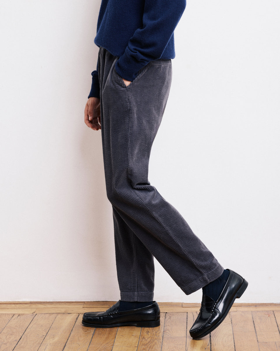 Pantalon Homme en velours cotelé seersucker Carbone Joggy - Image 3
