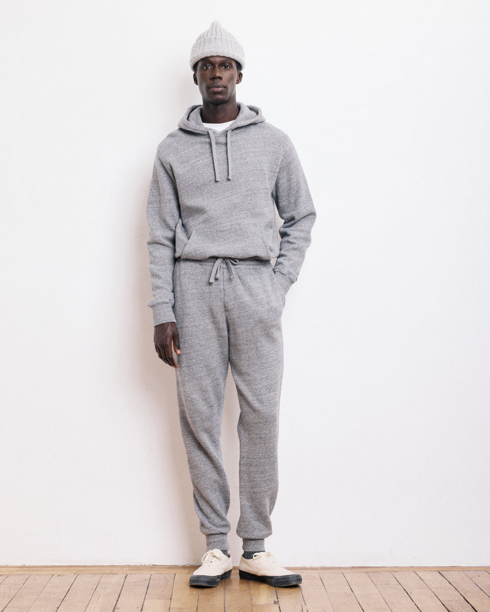 Hose aus grau meliertem Molton-Joggingstoff - Image principale