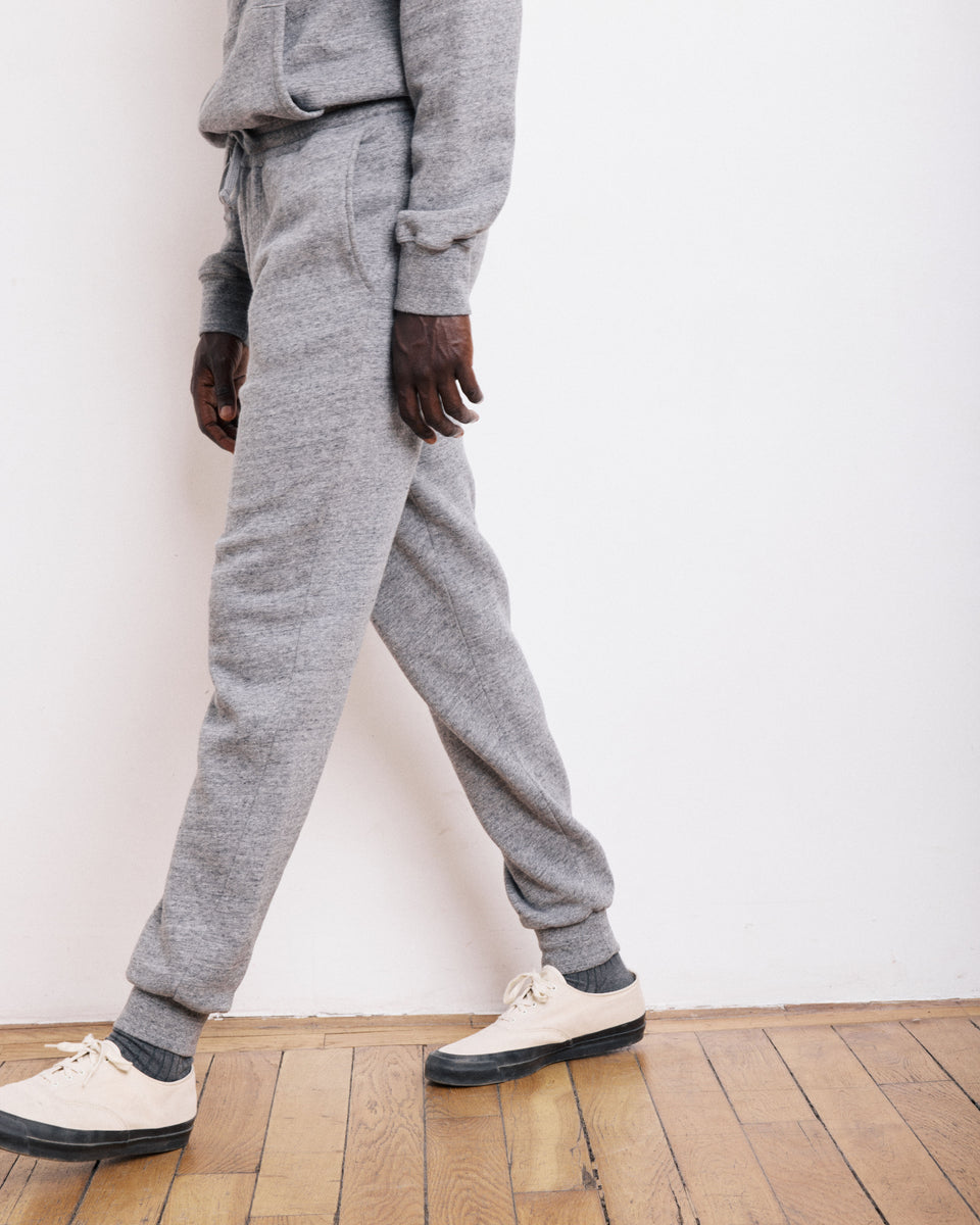 Pantalon Homme en Molleton Gris Chiné Jog - Image 3