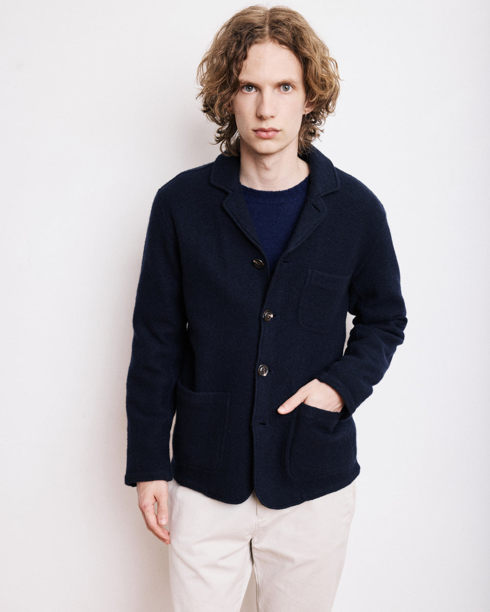 Chaqueta Hombre en Lana Chaqueta ligera azul marino - Image principale