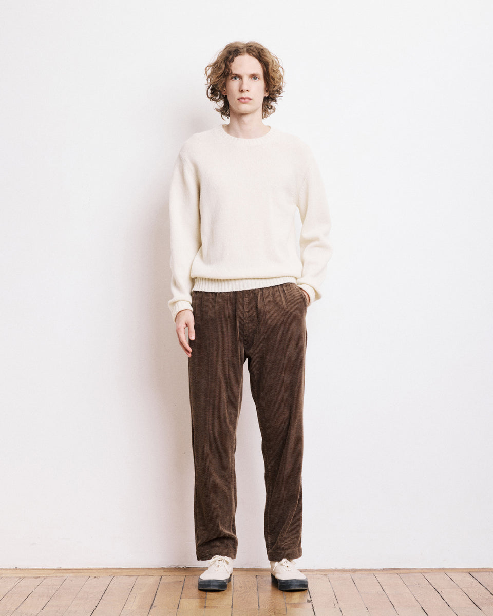 Jersey de cuello redondo para hombre en Lana Shetland Crudo - Image alternative