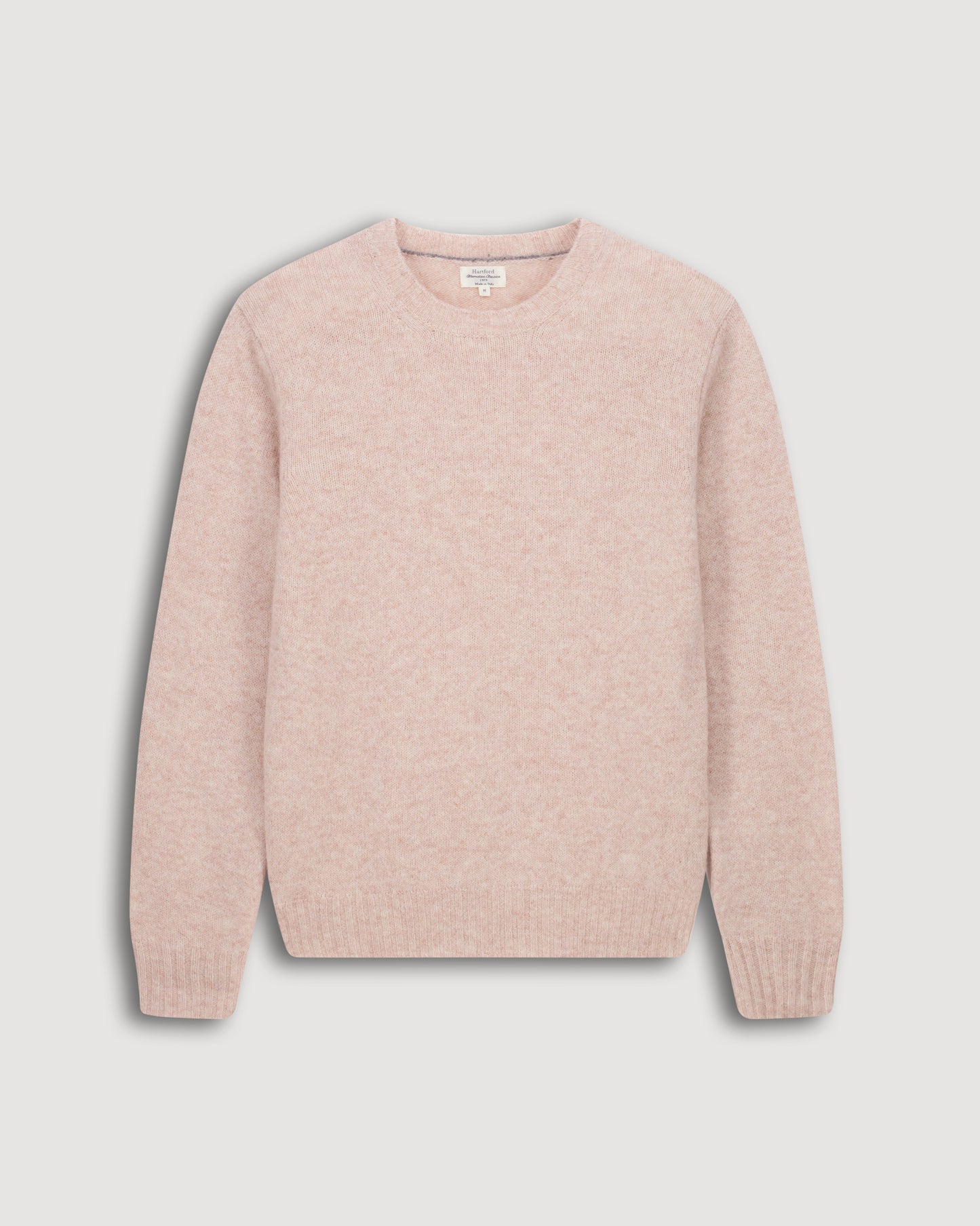 Pull Col Rond Homme en Laine Shetland Beige