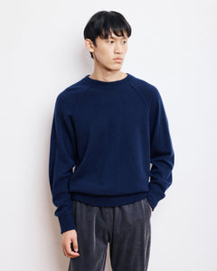 Pull Col Rond Homme en Laine & Cachemire Bleu Marine