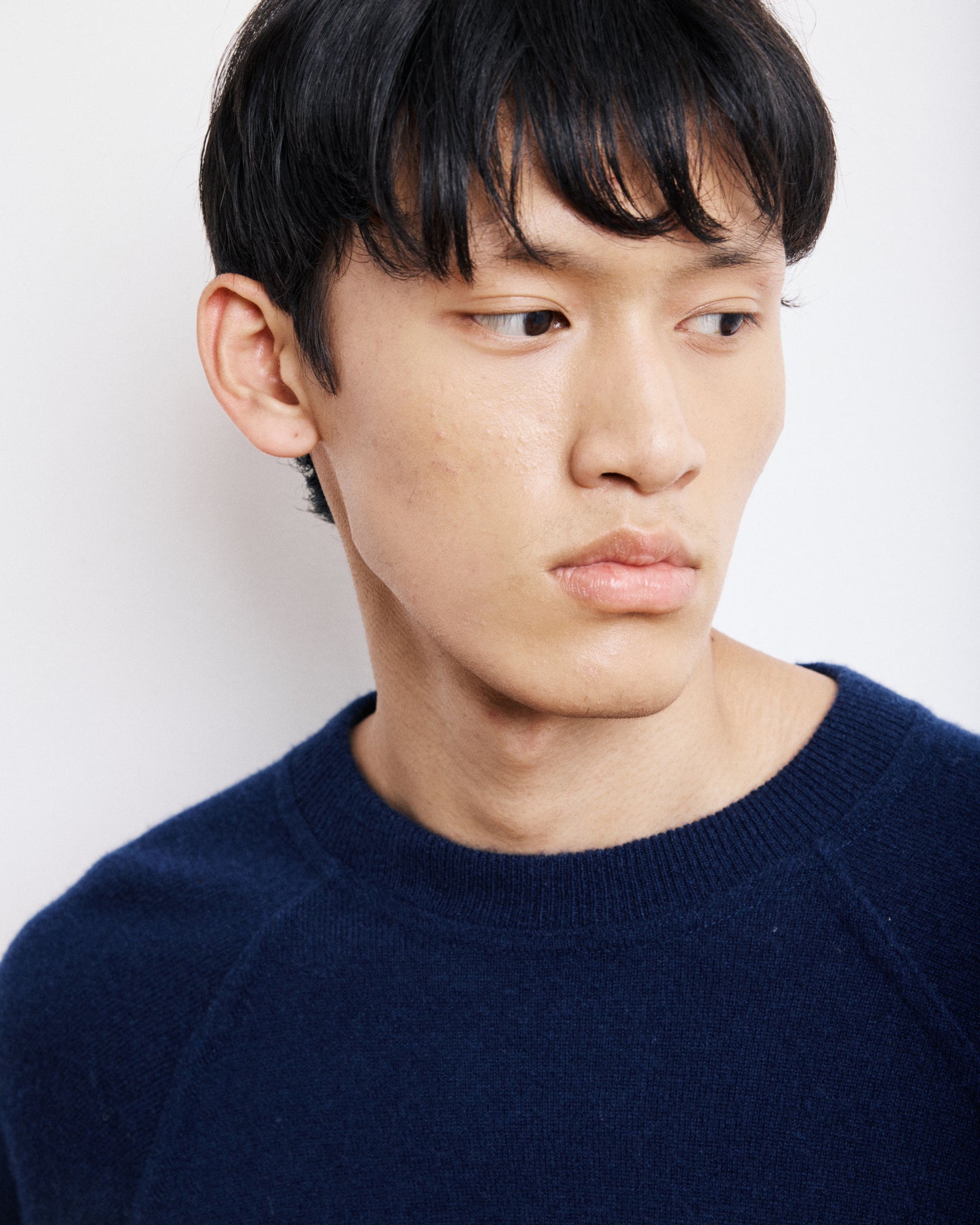 Pull Col Rond Homme en Laine & Cachemire Bleu Marine
