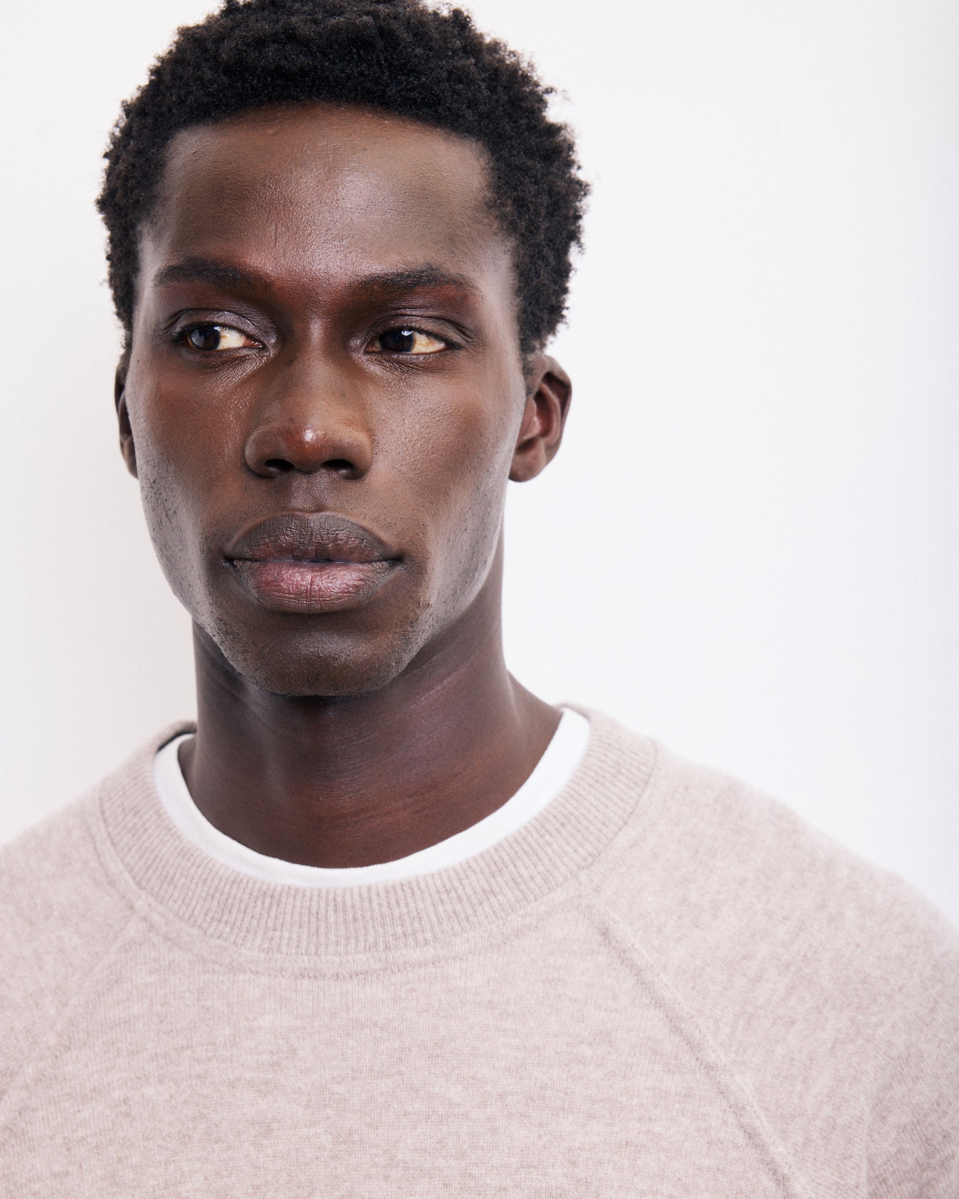 Pull Col Rond Homme en Laine & Cachemire Beige