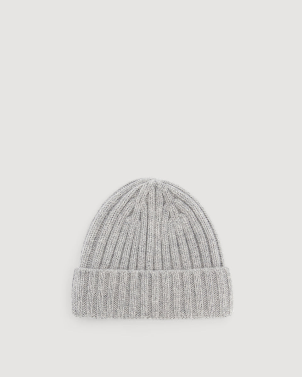 Bonnet Homme en Laine & Cachemire Gris Chiné - Image 3