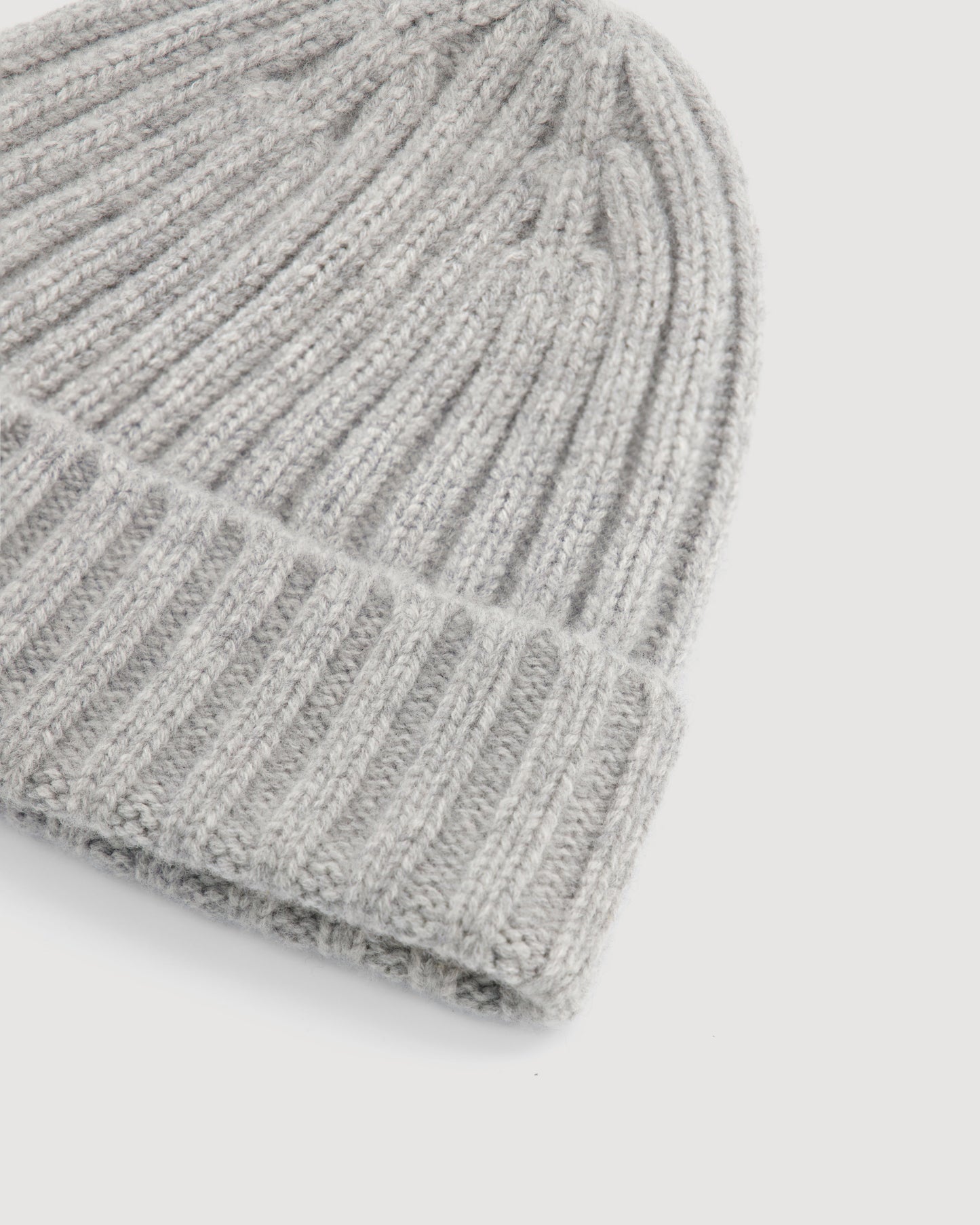 Bonnet Homme en Laine & Cachemire Gris Chiné