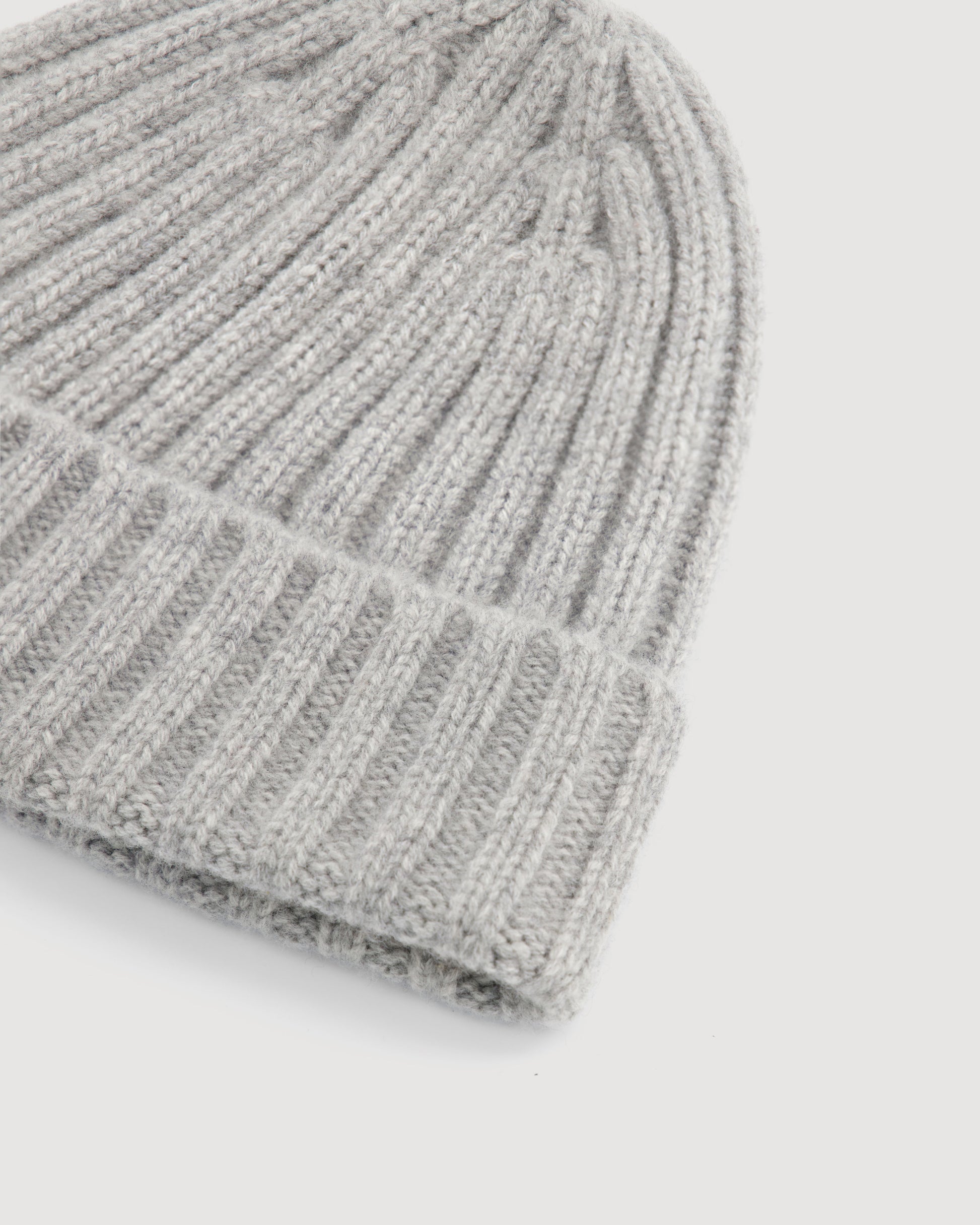 Bonnet Homme en Laine & Cachemire Gris Chiné