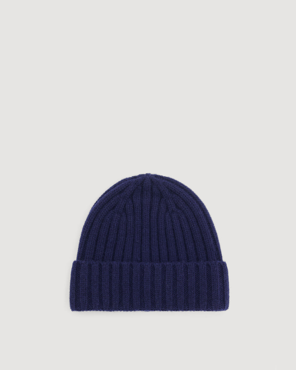Bonnet Homme en Laine & Cachemire Bleu Marine - Image 3