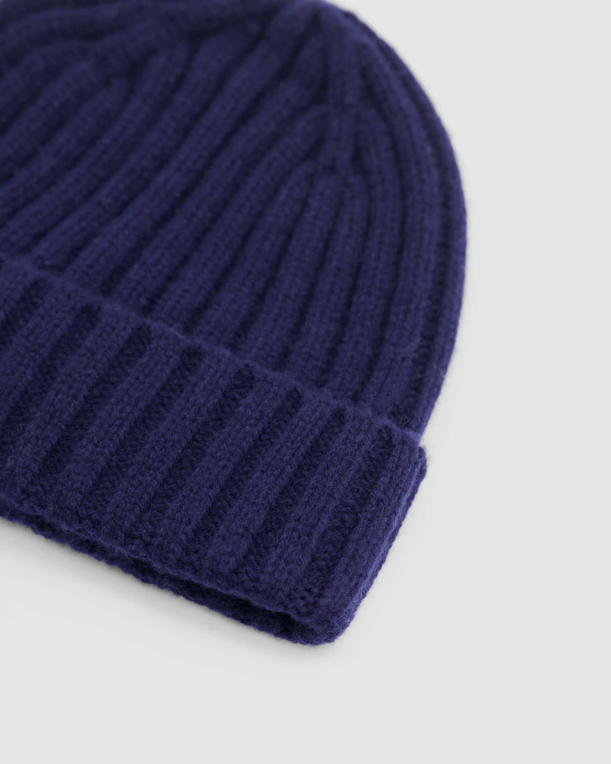 Bonnet Homme en Laine & Cachemire Bleu Marine