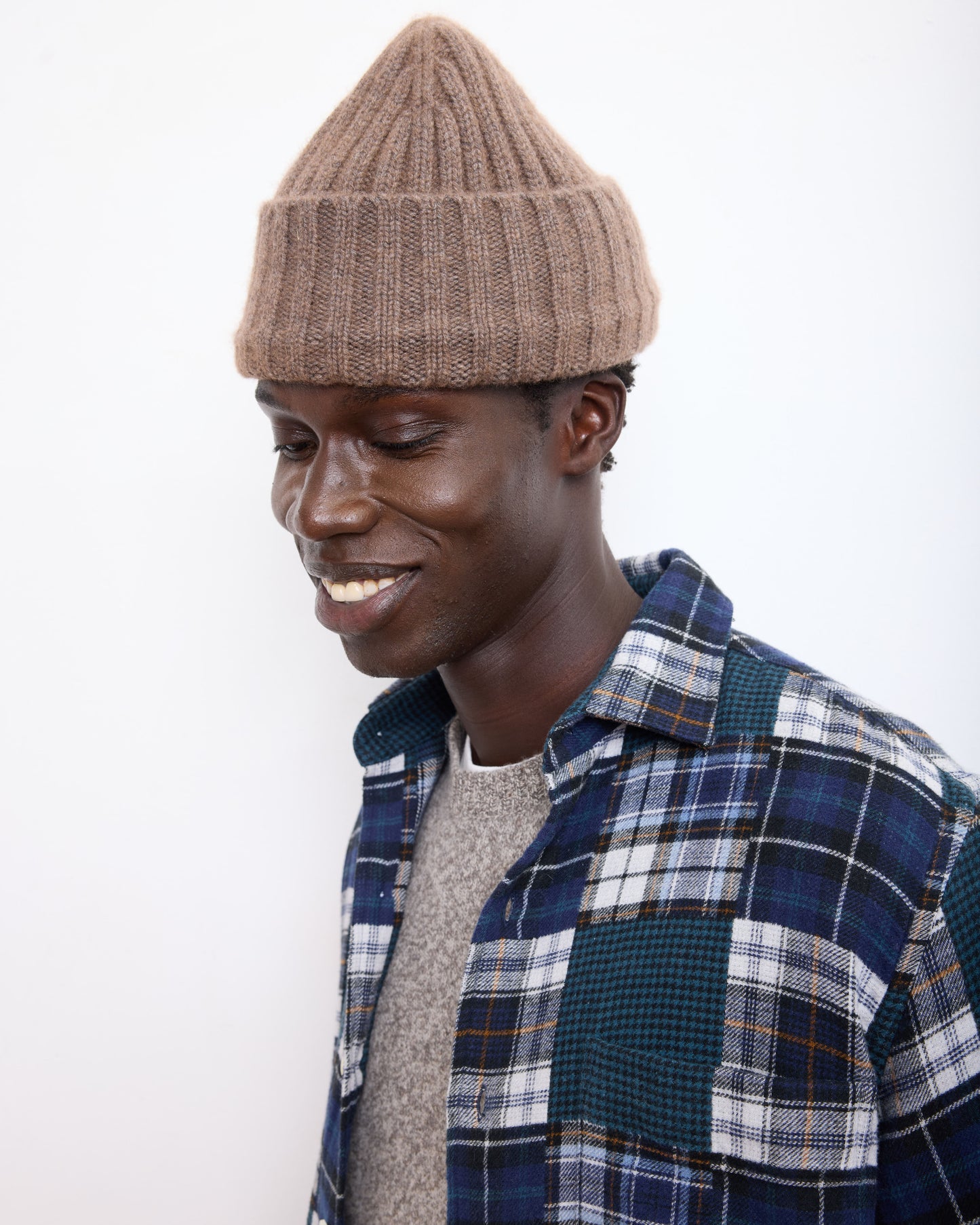 Bonnet Homme en Laine & Cachemire Brun