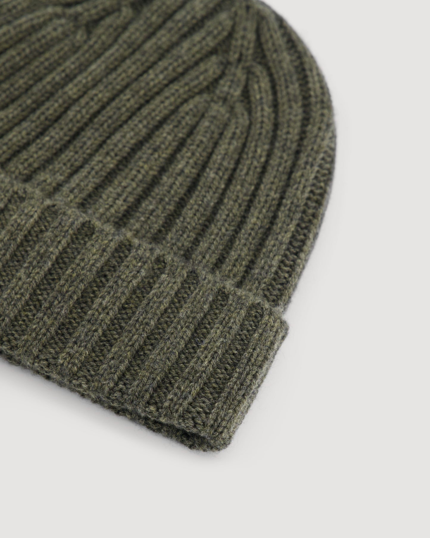 Bonnet Homme en Laine & Cachemire Vert Militaire