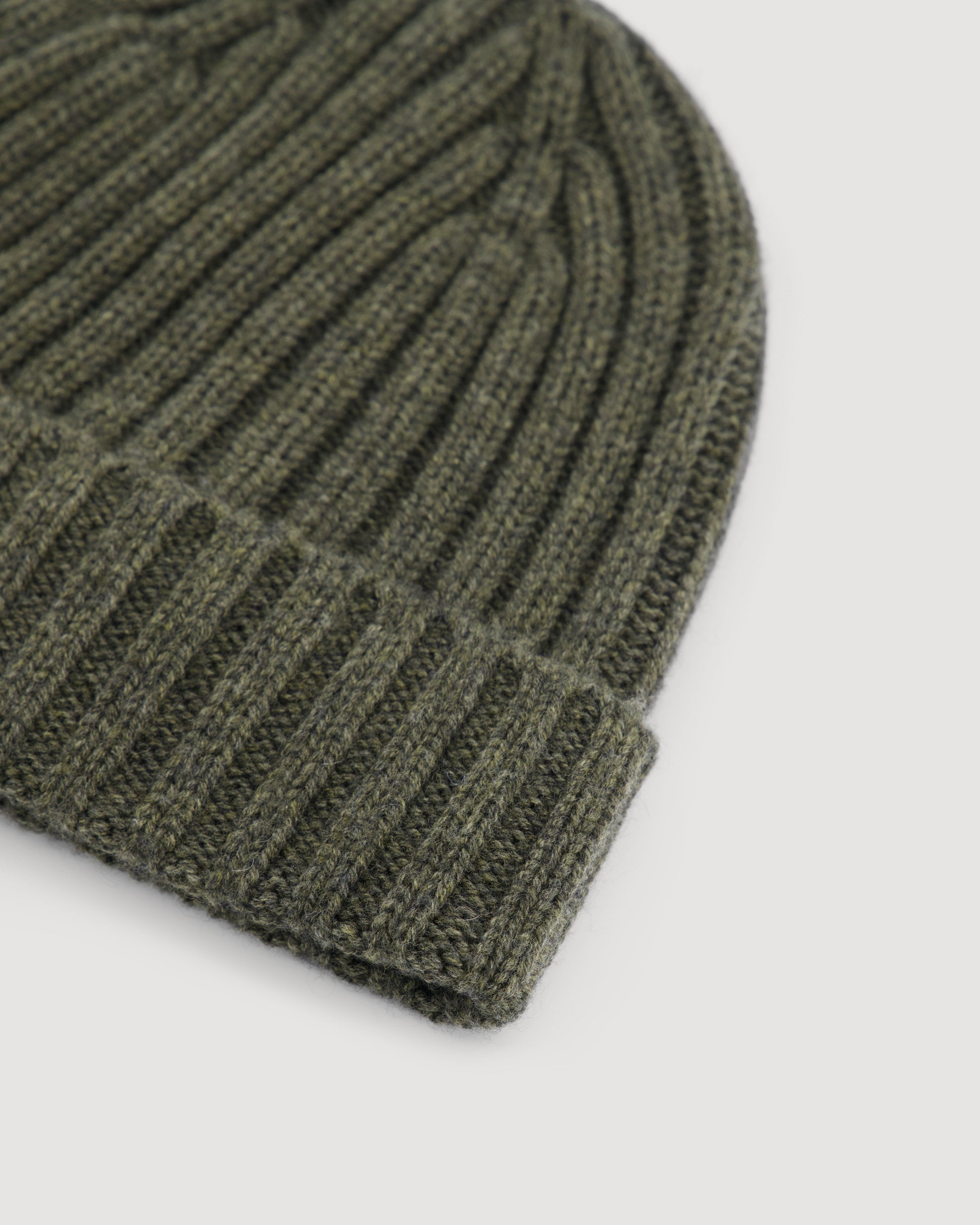 Bonnet Homme en Laine & Cachemire Vert Militaire