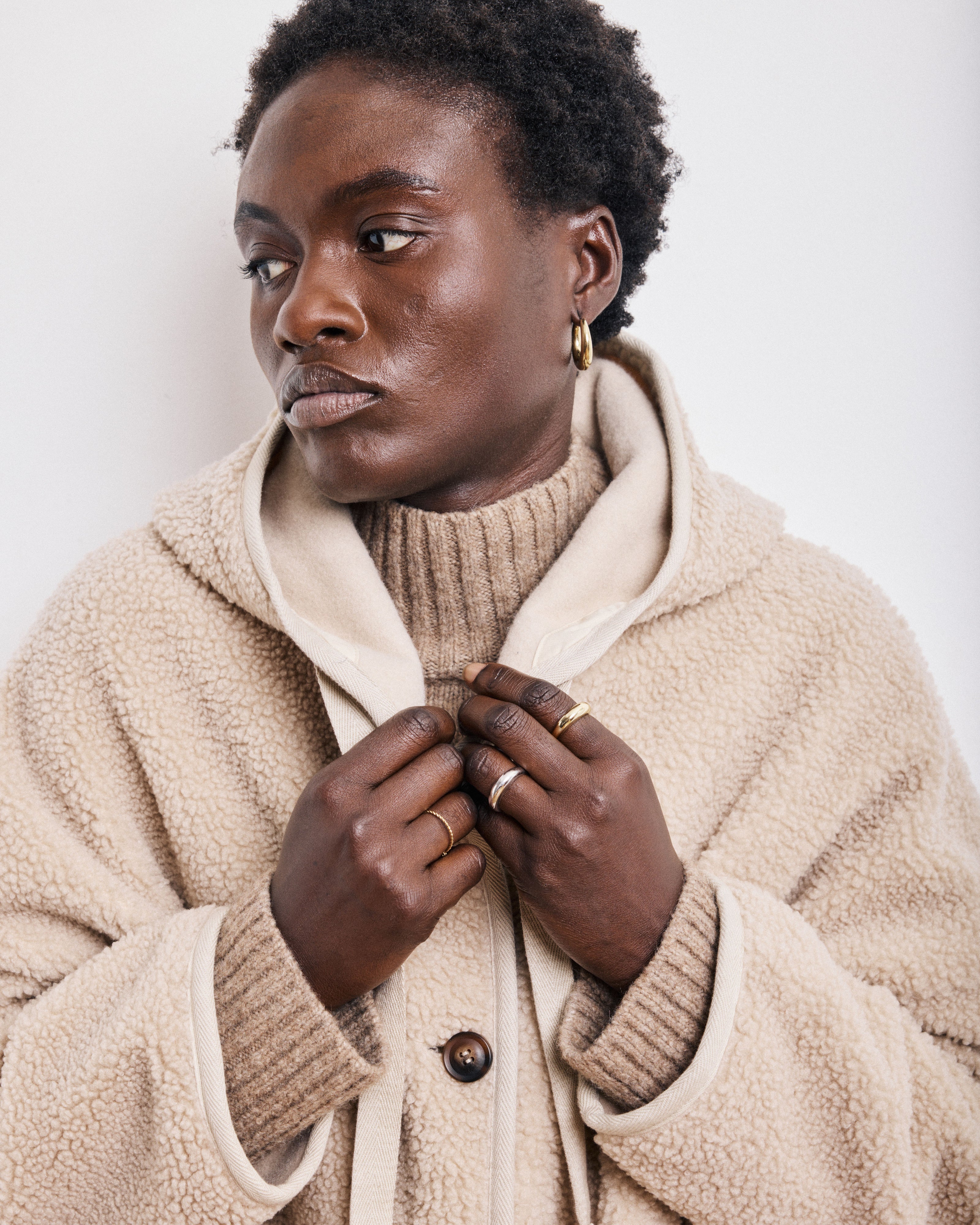 Cappotto da donna in Sherpa sabbia Visalia