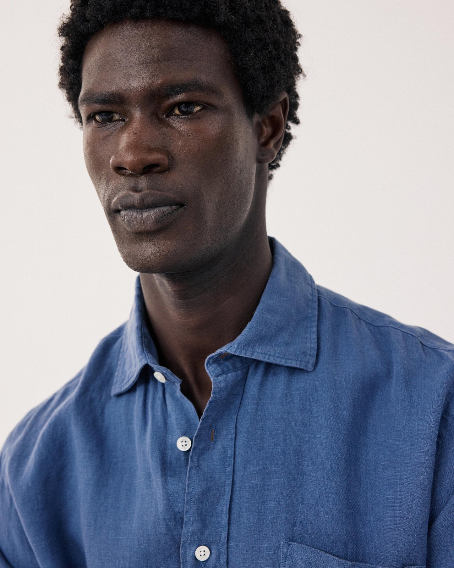 Chemise Homme en Lin Bleu Denim Paul