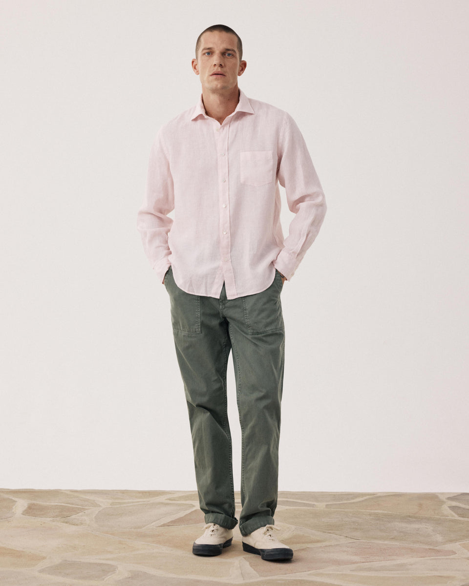 Chemise Homme en Lin Rose Pâle Paul - Image alternative
