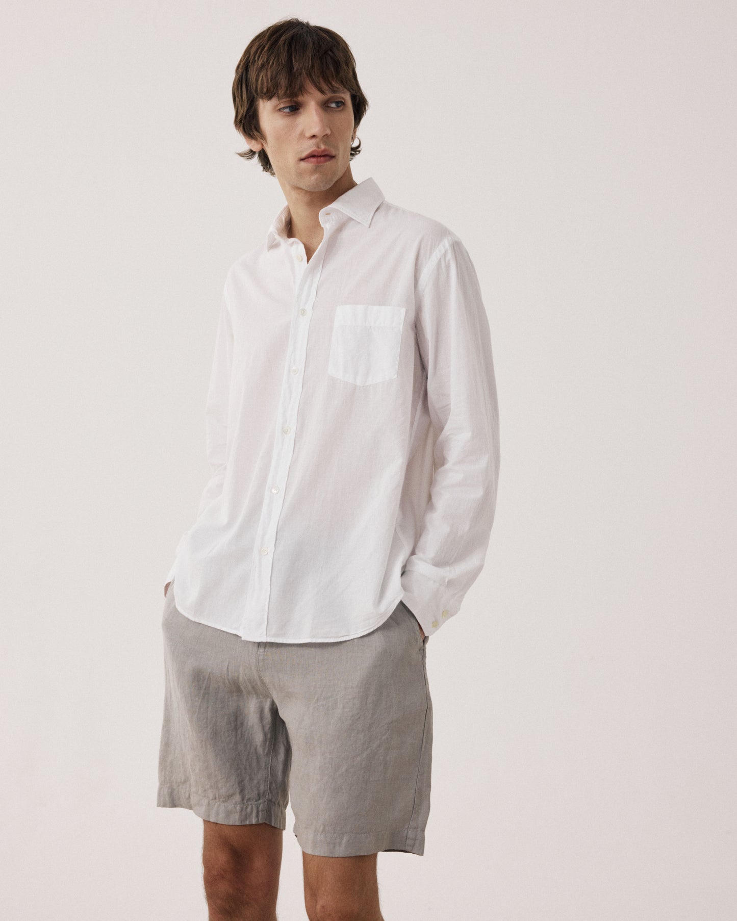 Chemise Homme en Voile de Coton Blanc Paul