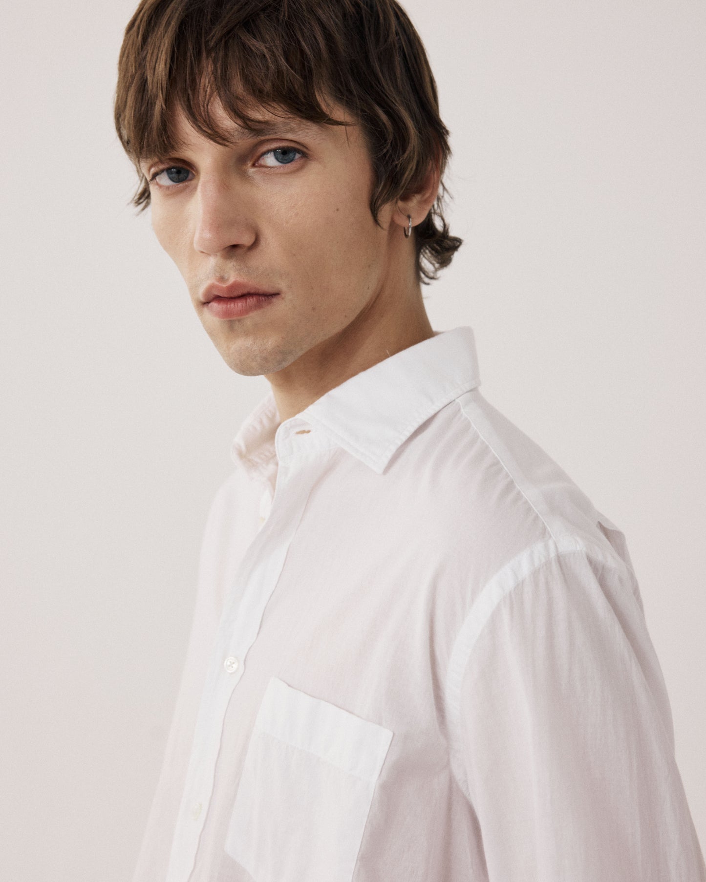 Chemise Homme en Voile de Coton Blanc Paul