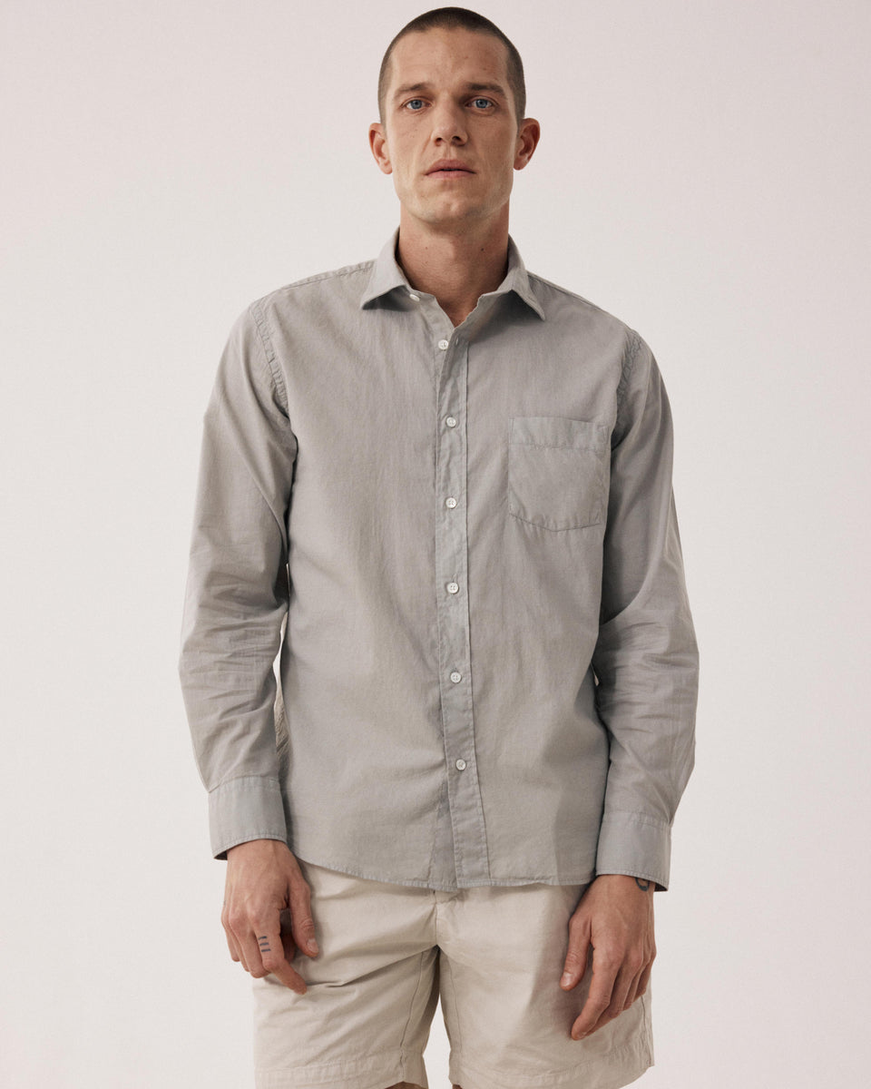 Chemise Homme en Voile de Coton Vert Sauge Paul - Image principale