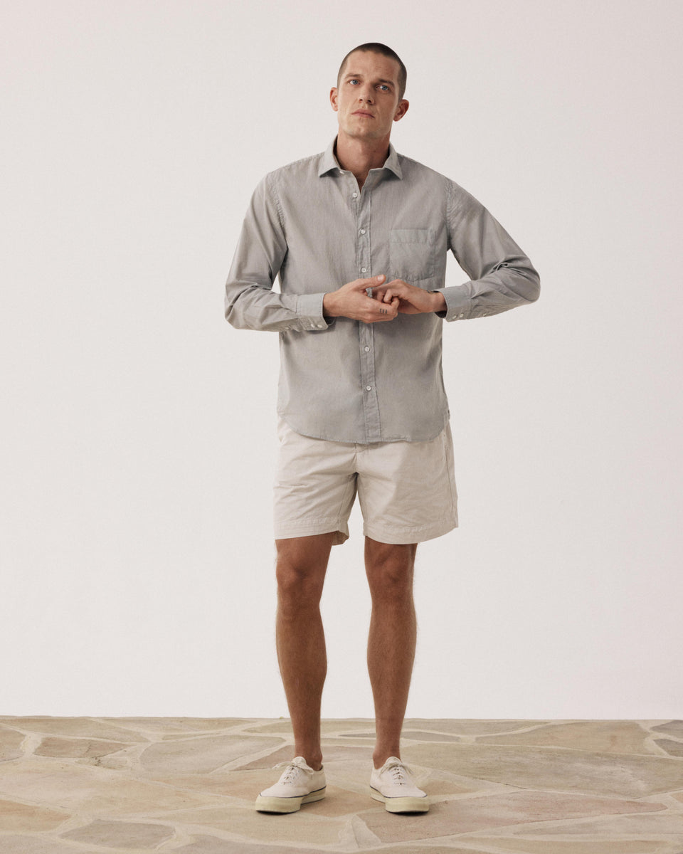 Chemise Homme en Voile de Coton Vert Sauge Paul - Image alternative