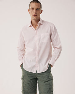 Chemise Homme en Voile de Coton Rose Pâle Paul