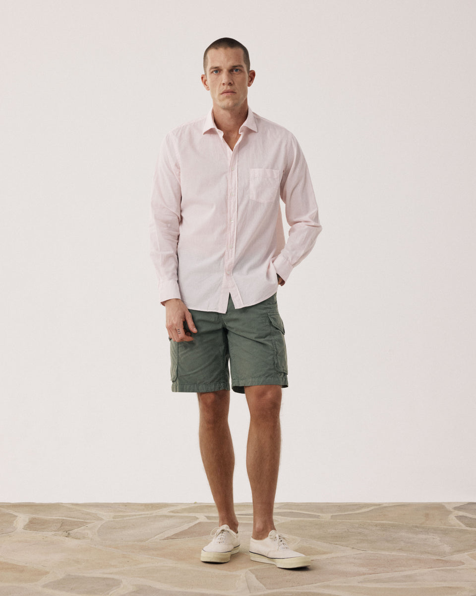Chemise Homme en Voile de Coton Rose Pâle Paul - Image alternative