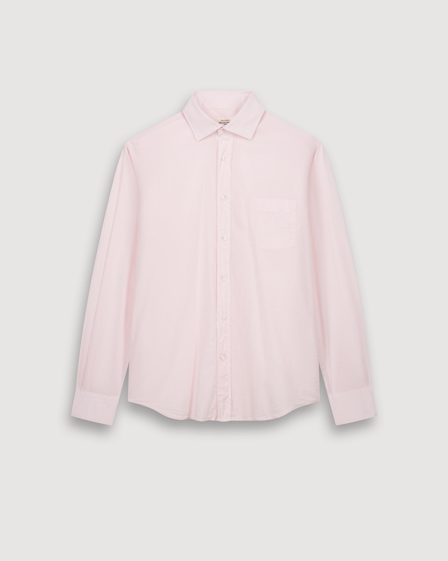 Chemise Homme en Voile de Coton Rose Pâle Paul
