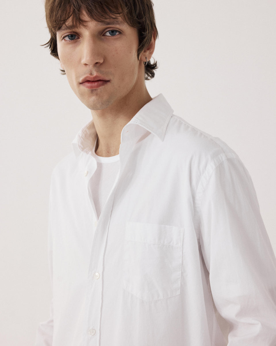 Chemise Homme en Gabardine de Coton Blanc Paul - Image 3