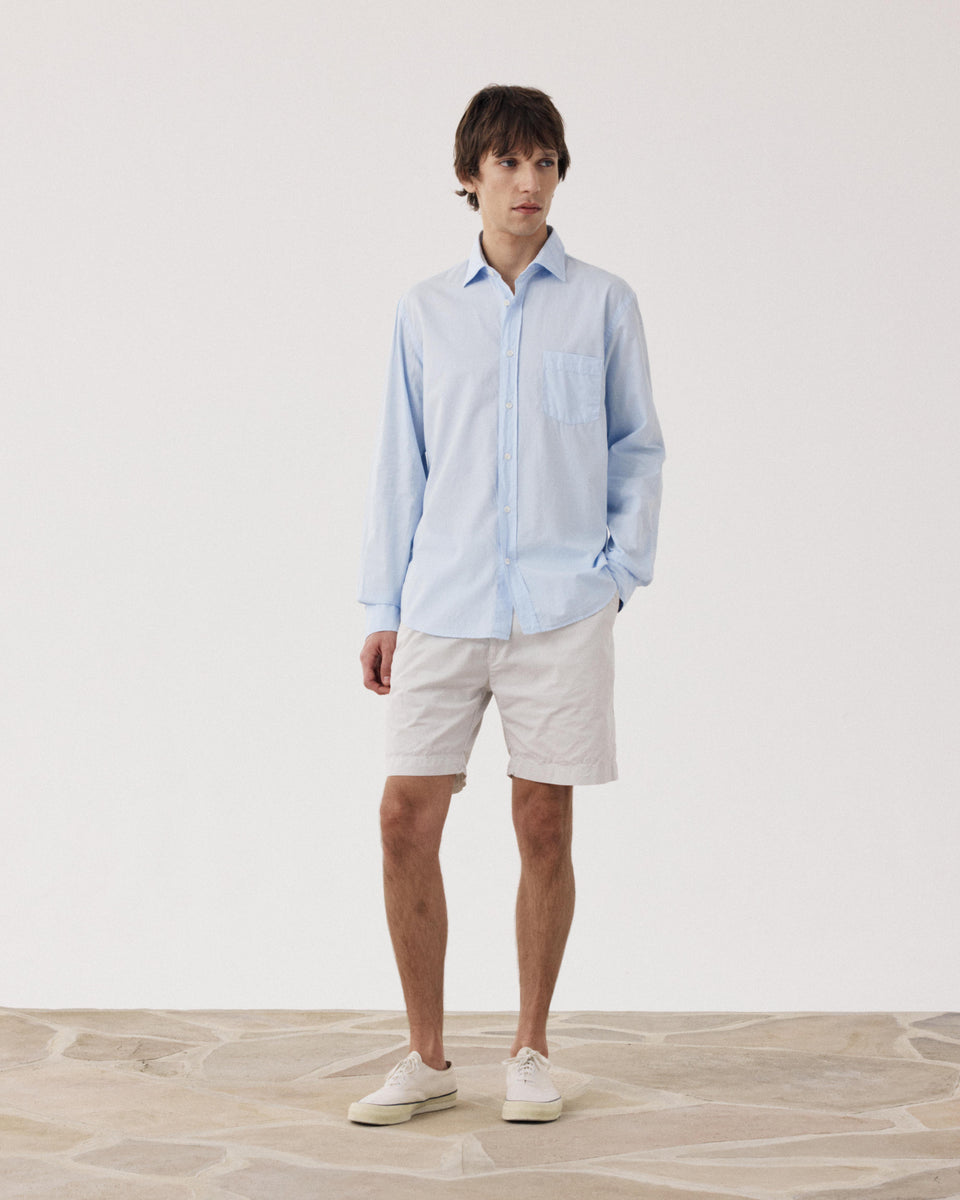 Chemise Homme en Gabardine de Coton Bleu Ciel Paul - Image alternative