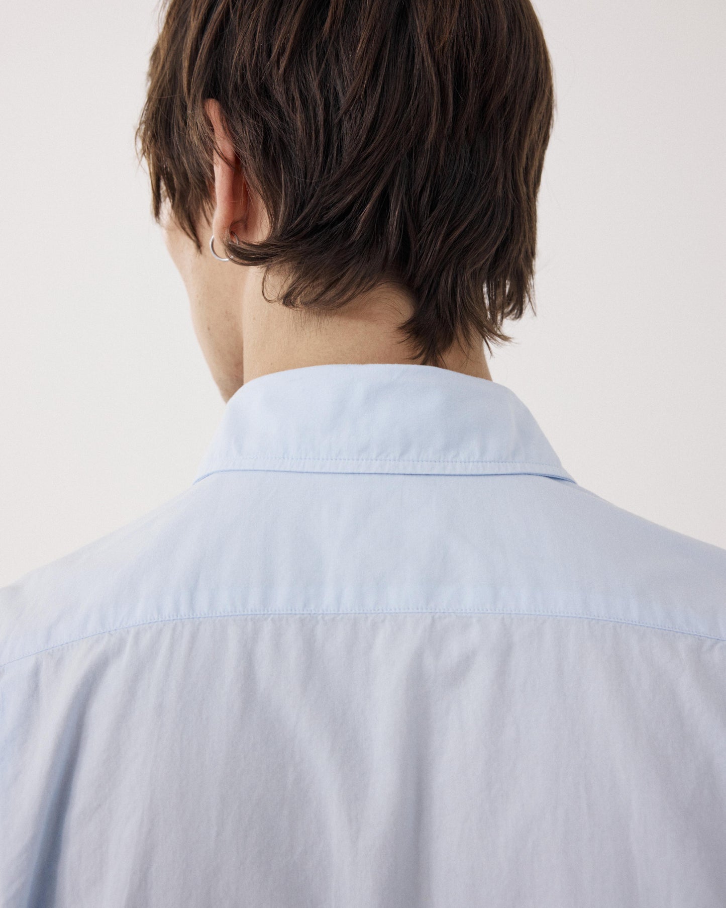 Herrenhemd aus himmelblauer Baumwoll-Gabardine Paul