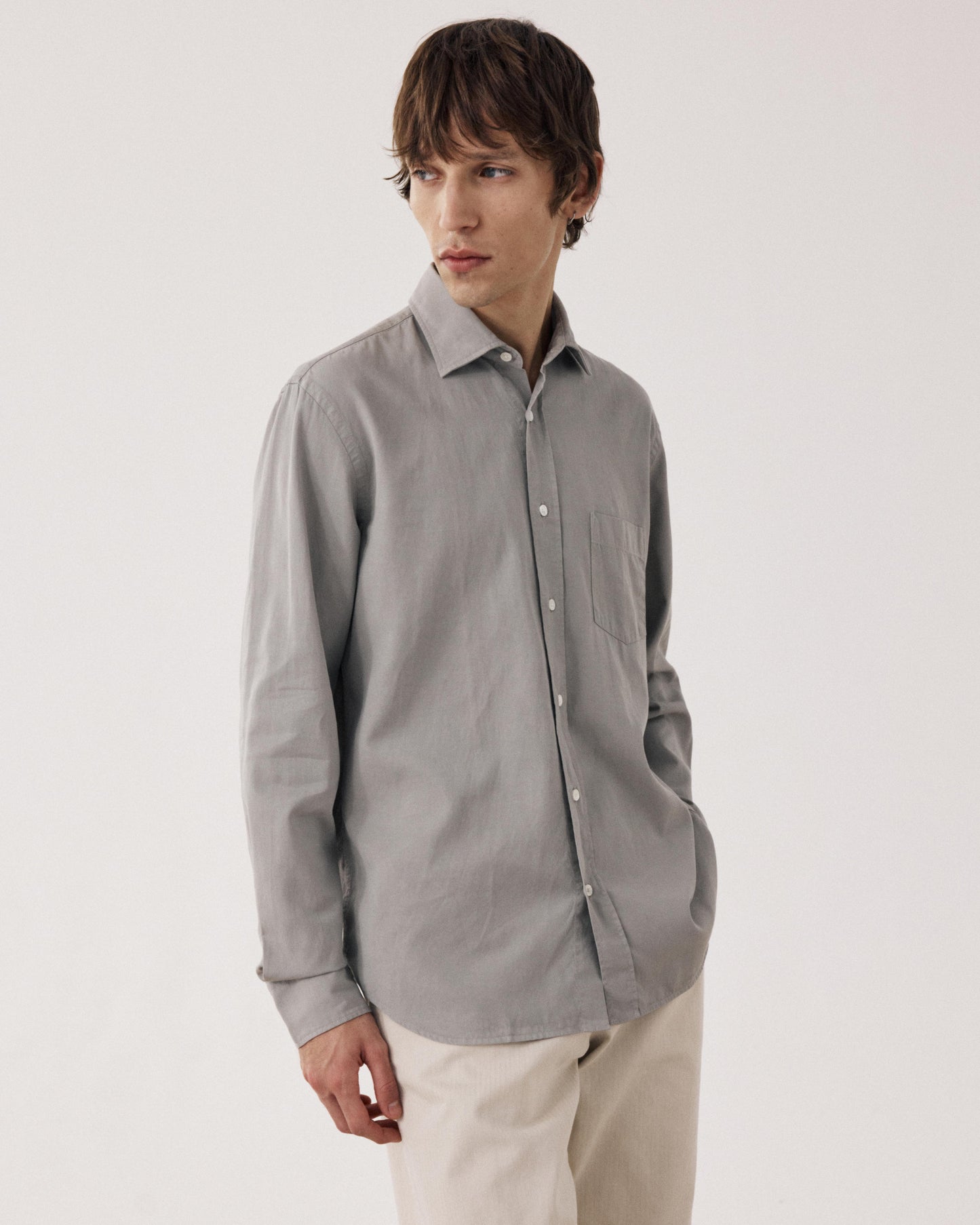 Camicia Uomo Tencel & Cotone Verde salvia Paul