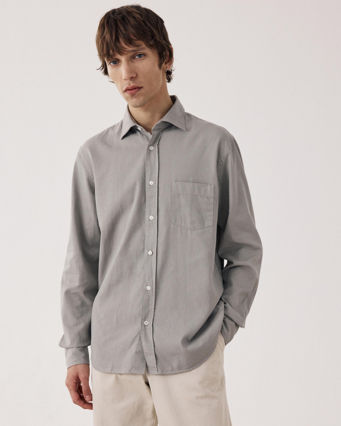 Camicia Uomo Tencel & Cotone Verde salvia Paul