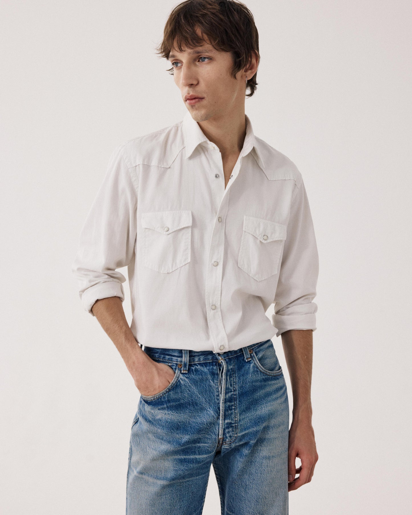 Chemise Homme en Tencel & Coton Ecru Phoenix